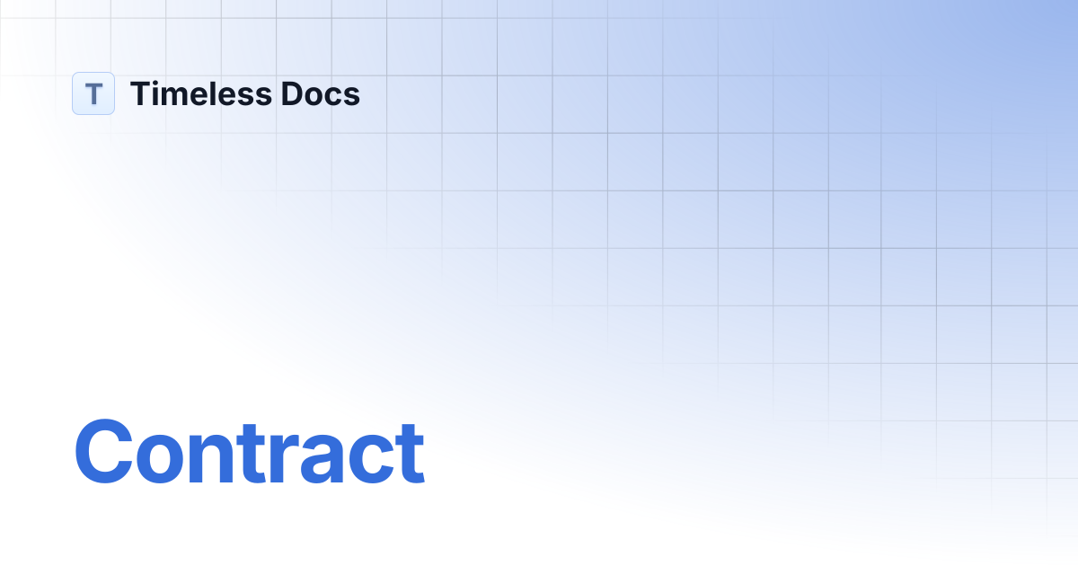 Contract | Timeless Docs